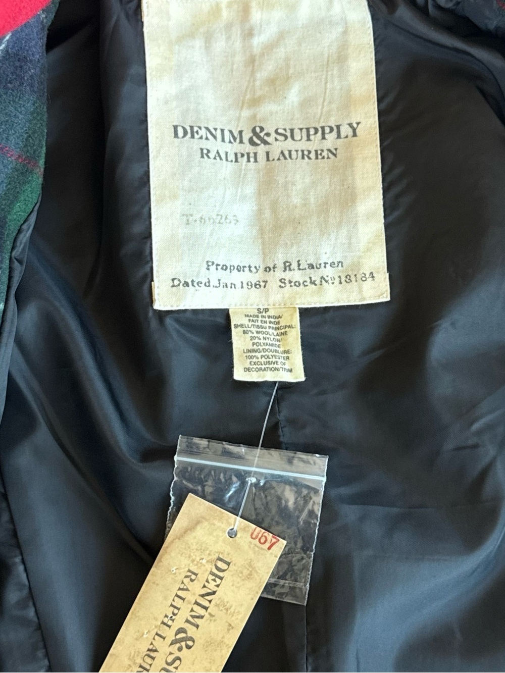 Denim & Supply Ralph Lauren Tartan Plaid Wool Military Jacket Napoleon Gold S - Picture 6 of 14